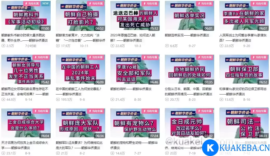 B站up主李唐yo付费充电视频【共43期】 用旁观者和亲历者的视角，带您走入真实的朝鲜