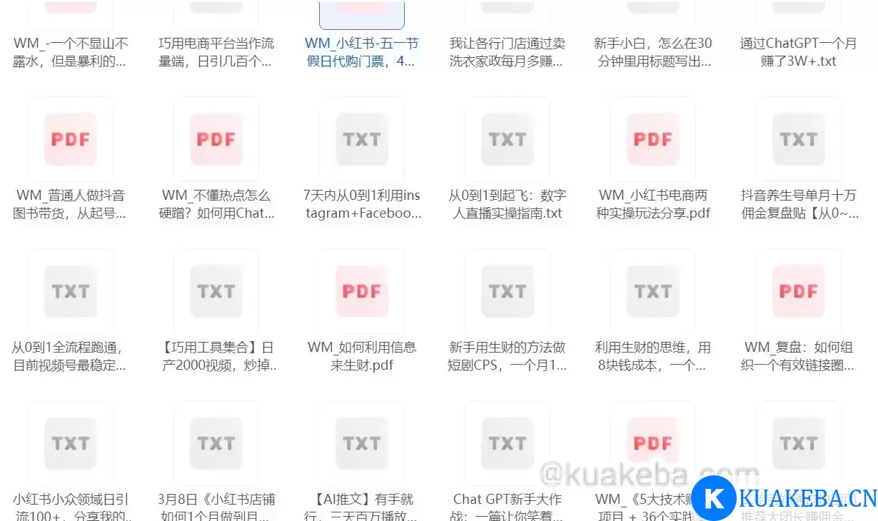 2024年付费网赚项目大合集   精整上千个项目合集 – 夸克网盘吧kuakeba.cn