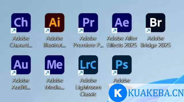 Adobe2025抢先版    其包括PS、AE、lr、ME等9款软件,一键安装激活! – 夸克网盘吧kuakeba.cn